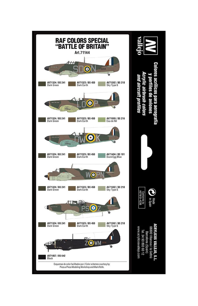 Vallejo RAF Colors Special Battle of Britain 'Air War Color Series' Model Paint Kit, contains 8 x 17ml bottles - Image 2